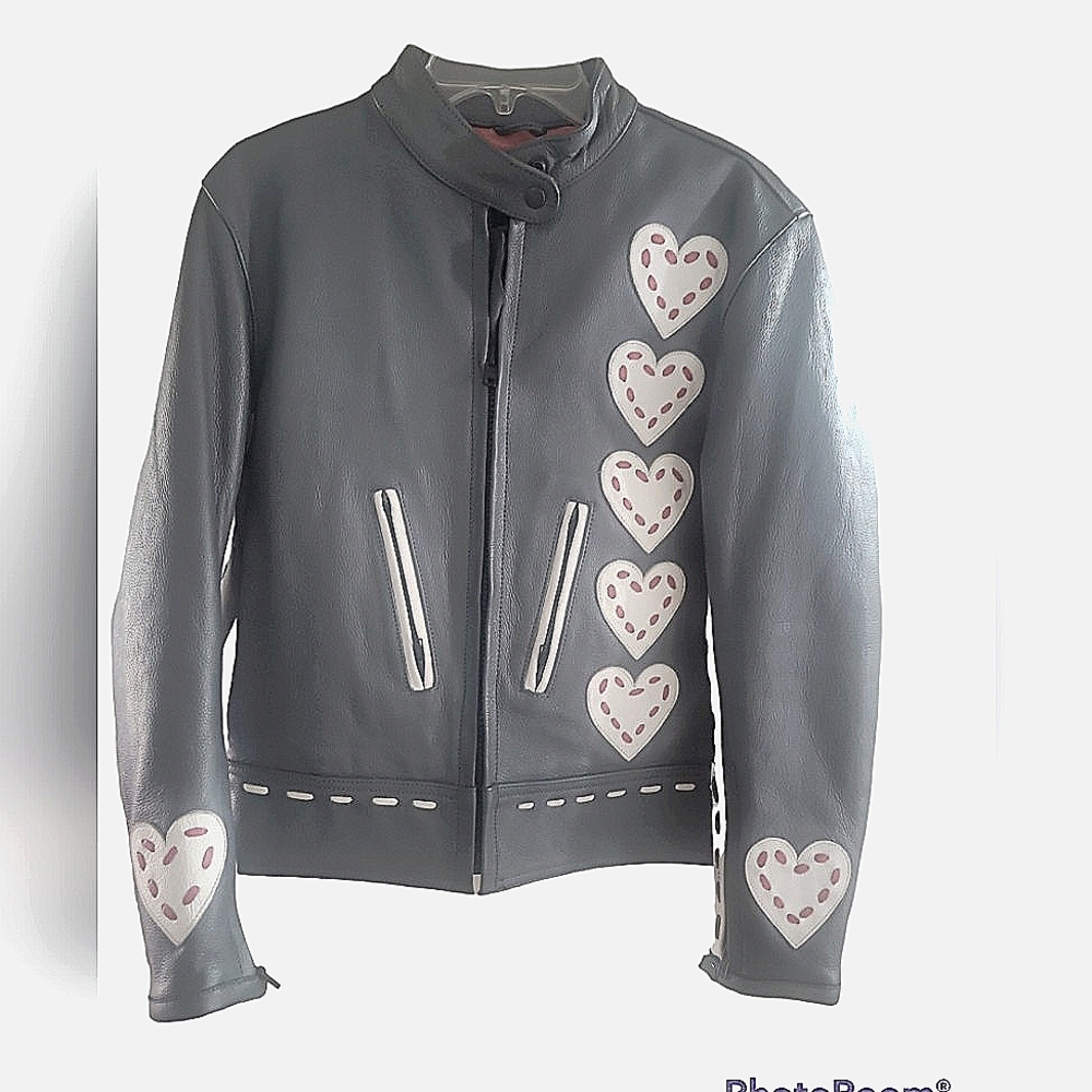 Custom Leather Motorcycle Jacket with built in elbow pads
